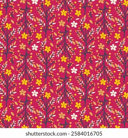 ornamental floral pattern with seamless repeat design for wallpaper bedding and textile printing