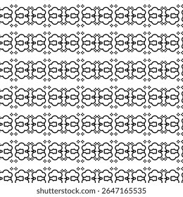 Ornamental floral pattern with symmetrical dot accents in a horizontal stripe layout. Great for borders, textiles, or wallpaper.