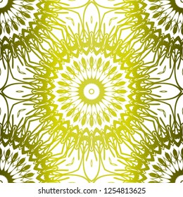 Ornamental Floral Print With Color Seamless Ornament. For Design Of Carpet, Shawl, Pillow, Cushion. Vector Illustration.