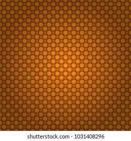 Ornamental floral print on wallpaper, linoleum, textile. Vector pattern with Mandalas, flower paisley. Seamless Indian motif in yellow, orange and brown colors.