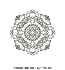 Ornamental floral rosette - mandala on white background