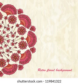 Ornamental floral round  background.