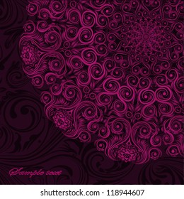 Ornamental floral round lace background.