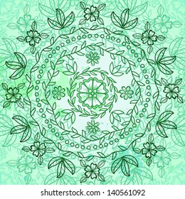 Ornamental floral round pattern