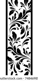 Ornamental floral seamless border. Flowery pattern for ribbons, fabric, wrapping, wallpaper, tape,belt. Decorative design element for background, gift and cover.