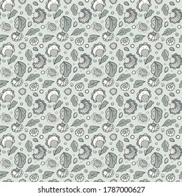 Patrón Ornamental Floral Seamless para Diseño. Patrón de incandescencia de colores dibujados a mano con flores, hojas y decoraciones para tarjeta, baranda, boda, vacaciones, cumpleaños, web, impresión, textil.