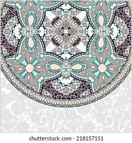ornamental floral template with circle ethnic dish element, mandala design, kaleidoscopic floral pattern, vector illustration