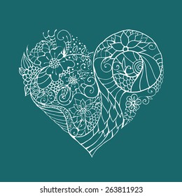 Ornamental floral Valentine's day heart
