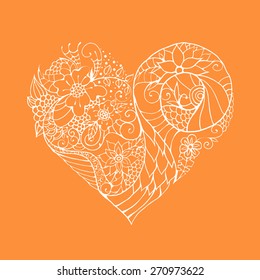 Ornamental floral Valentine's day heart