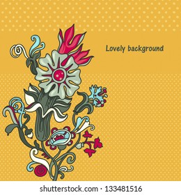 ornamental  floral vector background with many details