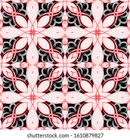 Ornamental floral vector seamless pattern. Intricate hand drawn ornament. Abstract ethnic style paisley flowers, shapes, lines, swirls. Beautiful elegance ornaments. Decorative tribal background. 