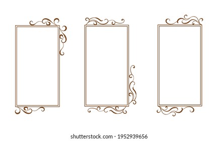 Marco vertical floral ornamental de tres. - Vector.