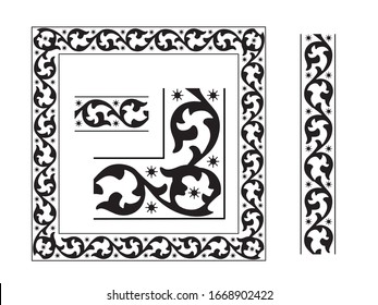 Marco ornamental floreciente. Exquisito patrón barroco. Elemento de patrón de adorno vectorial. Textura clásica de lujo, tapicería victoriana real, textil, ilustración de envoltura 