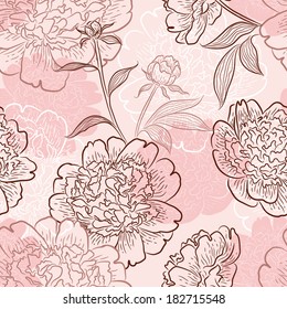 Ornamental flower background. Seamless pattern for your design wallpapers, pattern fills, web page backgrounds, surface textures.