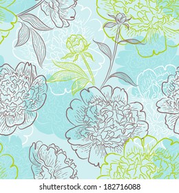 Ornamental flower background. Seamless pattern for your design wallpapers, pattern fills, web page backgrounds, surface textures.