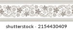 Ornamental flower border with paisley and tribal design elements