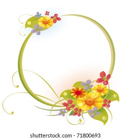 Ornamental flower circle in vector art