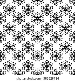 Ornamental flower design. Modern seamless geometry pattern. Vector illustration. For the interior design, printing, web and textile design.