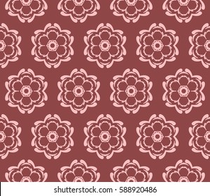Ornamental flower design. Modern seamless geometry pattern. Vector illustration. For the interior design, printing, web and textile design.