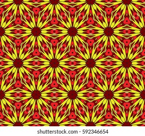 Ornamental flower design. Modern seamless geometry pattern. Vector illustration. For the interior design, printing, web and textile design.