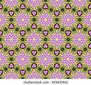 Ornamental flower design. Modern seamless geometry pattern. Vector illustration. For the interior design, printing, web and textile design.