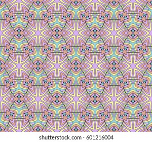 Ornamental flower design. Modern seamless geometry pattern. Vector illustration. For interior design, printing, web and textile design