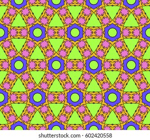 Ornamental flower design. Modern seamless geometry pattern. Vector illustration. For interior design, printing, web and textile design