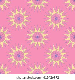 Ornamental flower design. Modern seamless geometry pattern. Vector illustration. For the interior design, printing, web and textile design.