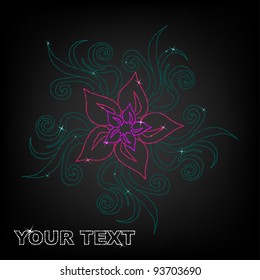 Ornamental flower in diamonds