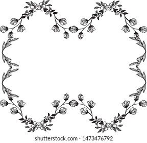 Ornamental of flower frame, various design of greeting card. Vector