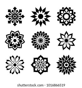 Set Simple Round Islamic Elements Black Stock Vector (Royalty Free ...