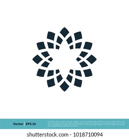 Ornamental Flower Icon Vector Logo Template Illustration Design. Vector EPS 10.