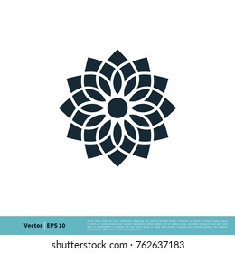Ornamental Flower Icon Vector Logo Template Illustration Design. Vector EPS 10.