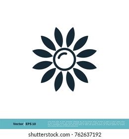 Ornamental Flower Icon Vector Logo Template Illustration Design. Vector EPS 10.