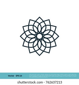 Ornamental Flower Icon Vector Logo Template Illustration Design. Vector EPS 10.