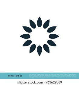 Ornamental Flower Icon Vector Logo Template Illustration Design. Vector EPS 10.