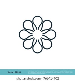 Ornamental Flower Icon Vector Logo Template Illustration Design. Vector EPS 10.