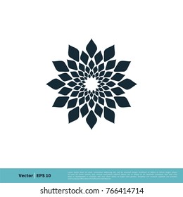 Ornamental Flower Icon Vector Logo Template Illustration Design. Vector EPS 10.