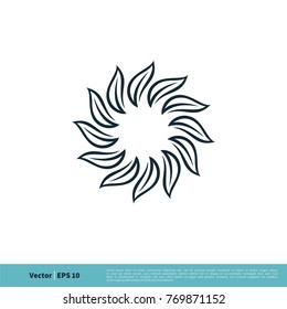 Ornamental Flower Icon vector Logo Template for Spa Illustration Design. Vector EPS 10.