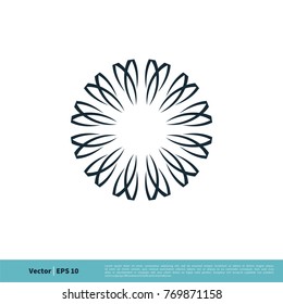 Ornamental Flower Icon vector Logo Template for Spa Illustration Design. Vector EPS 10.