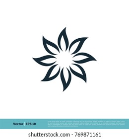 Ornamental Flower Icon vector Logo Template for Spa Illustration Design. Vector EPS 10.