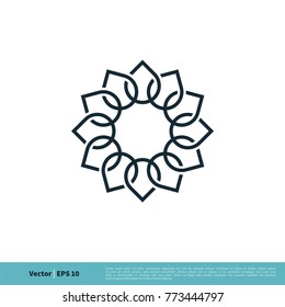 Ornamental Flower Icon Vector Logo Template Illustration Design. Vector EPS 10.