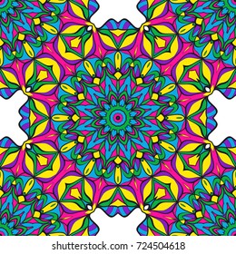 Ornamental flower mandala pattern. Endless Texture. vector illustration. For design invitation, background, wallpaper