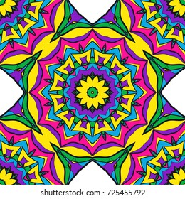 Ornamental flower mandala pattern. Endless Texture. vector illustration. For design invitation, background, wallpaper