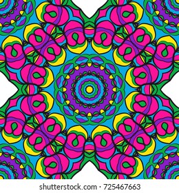 Ornamental flower mandala pattern. Endless Texture. vector illustration. For design invitation, background, wallpaper