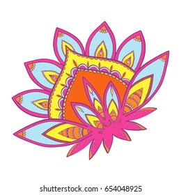 Ornamental flower. Vector abstract floral elements in indian style.