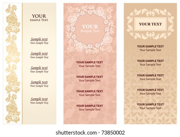 Ornamental flowers Menu Set. Can be used for invitations to any of your ceremony. 
For example a wedding.