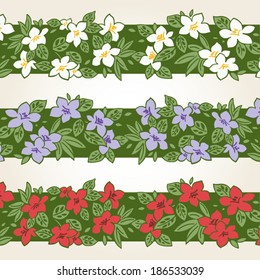Ornamental flowers pattern in folk art style