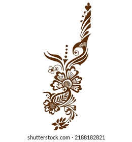 Ornamental flowers. Vector with abstract floral elements in indian style