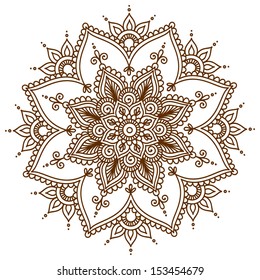 Ornamental flowers. Vector set with abstract floral elements in indian style